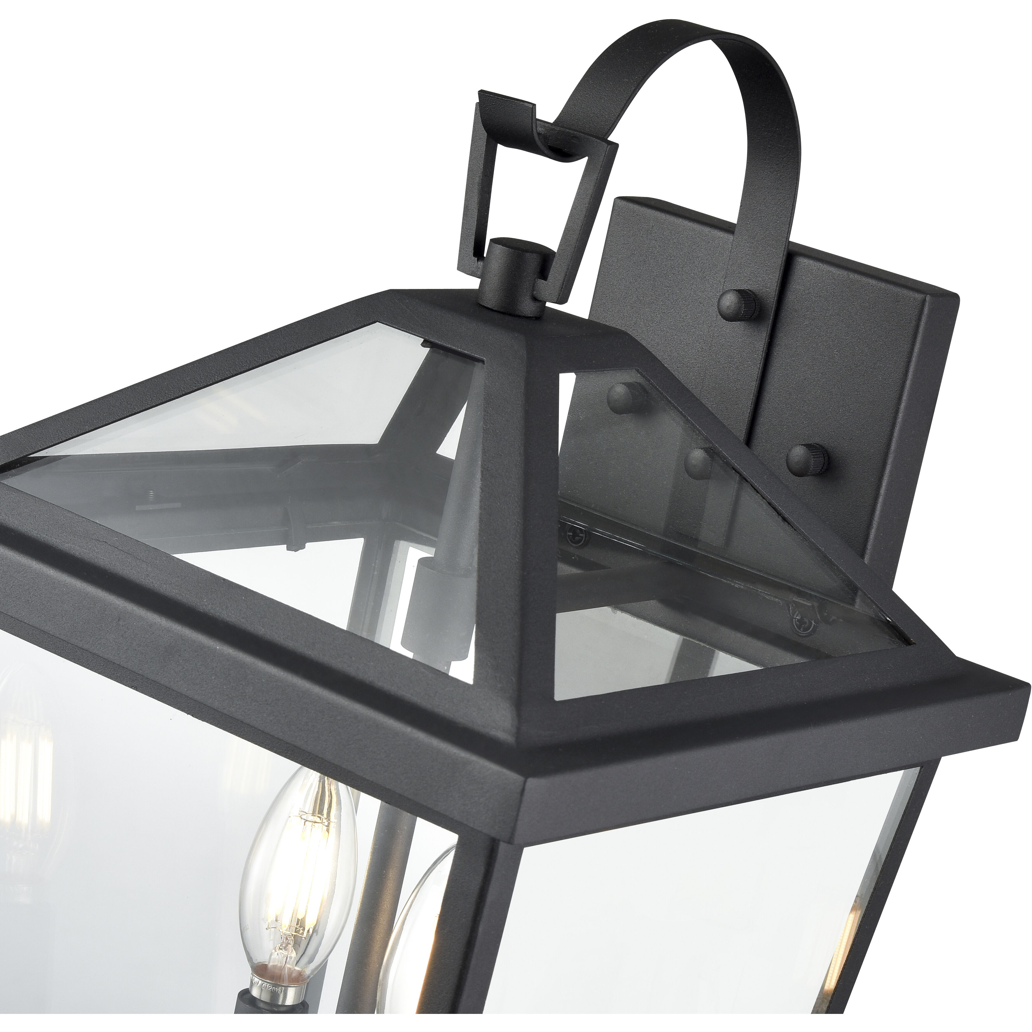 Mensun 2 Light 17.5 inch Textured Black Outdoor Wall Sconce